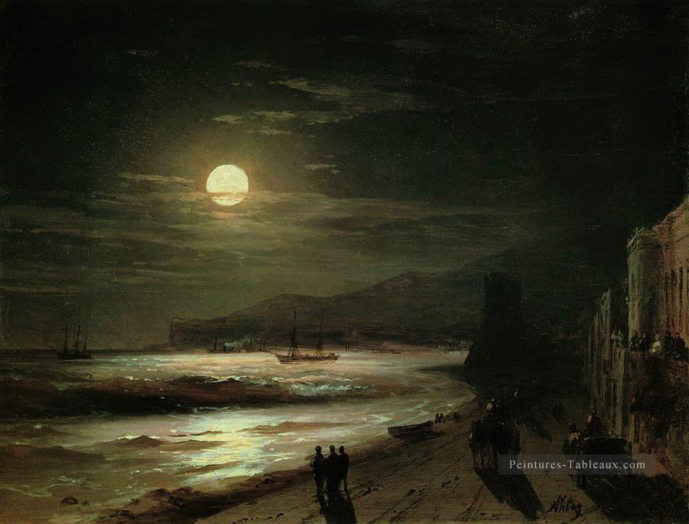 Ivan Aivazovsky lune nuit Paysage marin Peintures à l'huile
